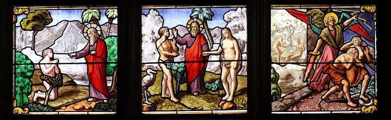 Cropped portion of “Bleiglasfenster in der Pfarrkirche Saint-Leu-Saint-Gilles in Paris” from GFreihalter. Licensed under Creative Commons Attribution-Share Alike 3.0 Unported license via Wikimedia Commons