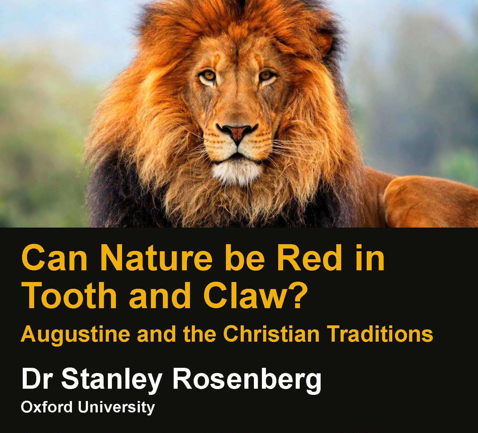 Can Nature Be Red In Tooth And Claw? Augustine The Traditions | Faraday