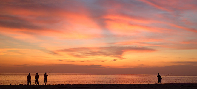 A sunset from our island in the Maldives. © Cara Daneel