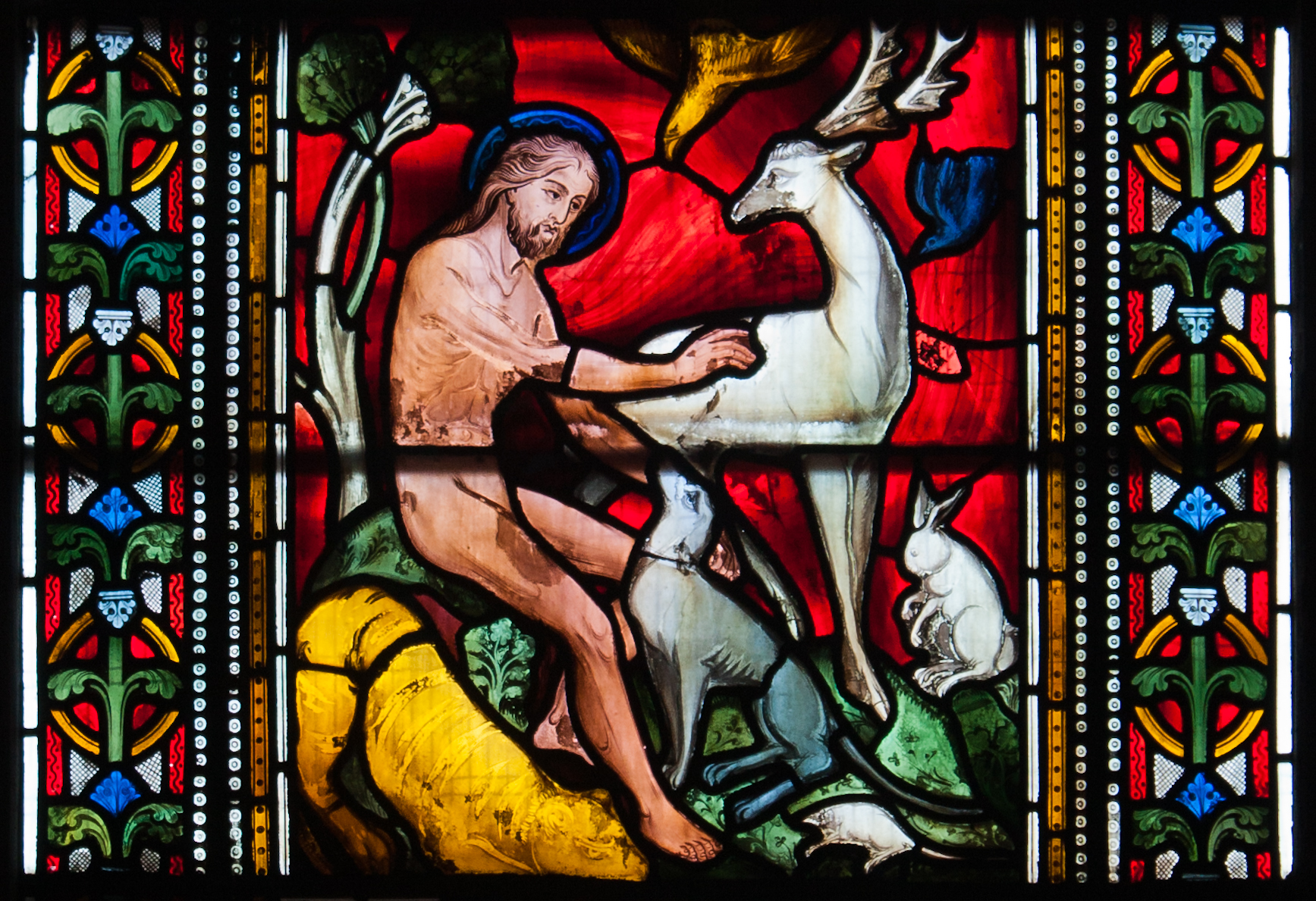 Dublin_Christ_Church_Cathedral_North_Aisle_Window_Cain_and_Abel_Detail_Adam_Naming_the_Animals_2012_09_26