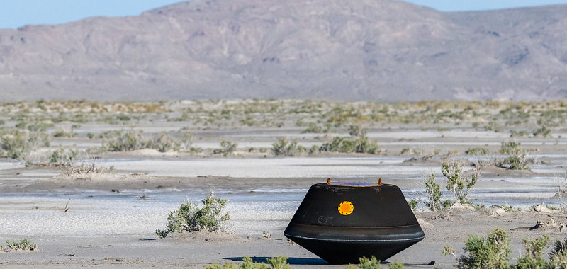 The Bennu capsule in the desert