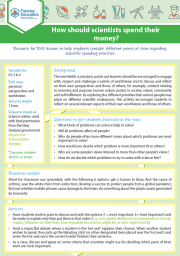 RVE (Welsh): How Should Scientists Spend Their Money? KS3 and KS4