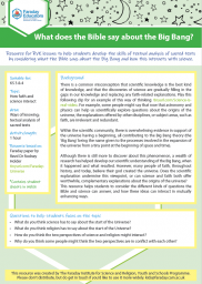 RVE (Welsh): What does the Bible say about the Big Bang? – KS3 and KS4